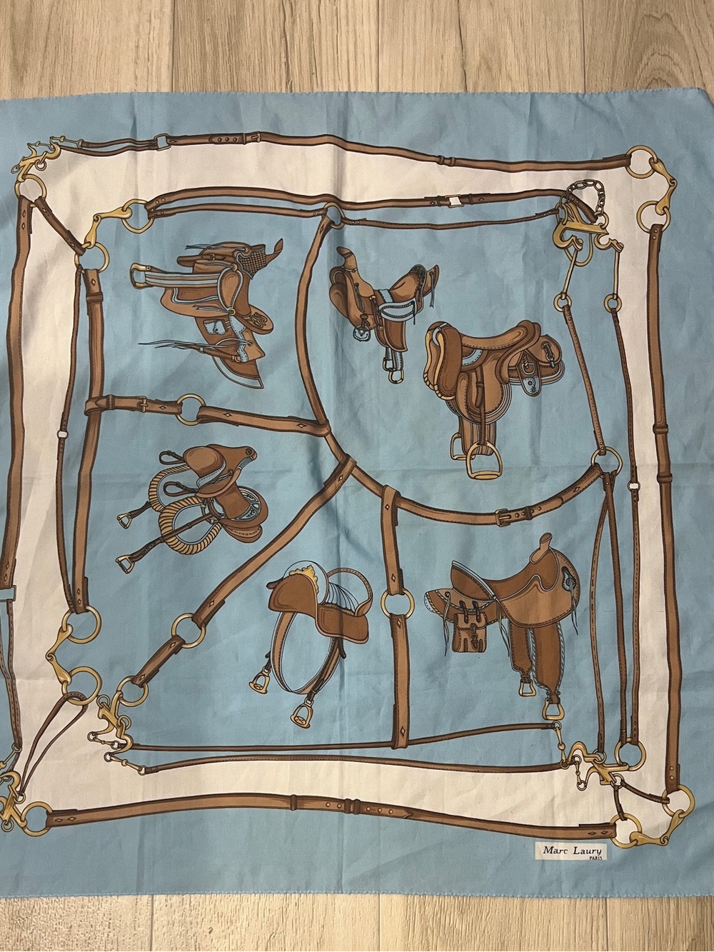 Marc Laury Paris Vintage Saddle Square Scarf